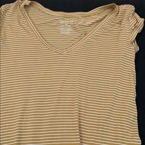 yellow striped american eagle t-shirt